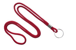  Red Round 1/8" (3 mm) Lanyard W/ Nickel Plated Steel Split Ring (QTY 100)