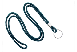 TEAL ROUND 1/8" (3 MM) LANYARD W/ NICKEL PLATED STEEL SPLIT RING (QTY 100)