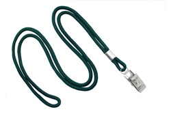  Forest Round 1/8" (3 mm) Lanyard W/ Nickel-plated Steel Bulldog Clip (QTY 100)