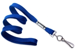 Royal Blue 3/8" (10 mm) Flat Braid Woven Lanyard W/ Nickel-plated Steel Swivel Hook (QTY 100)