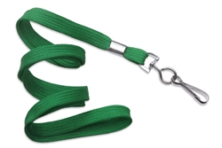 Green 3/8" (10 mm) Flat Braid Woven Lanyard W/ Nickel-plated Steel Swivel Hook (QTY 100)