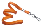 Orange 3/8" (10 mm) Flat Braid Woven Lanyard W/ Nickel-plated Steel Swivel Hook (QTY 100)