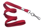 Red 3/8" (10 mm) Flat Braid Woven Lanyard W/ Nickel-plated Steel Swivel Hook (QTY 100)