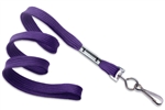 Purple 3/8" (10 mm) Flat Braid Woven Lanyard W/ Nickel-plated Steel Swivel Hook(QTY 100)