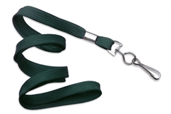 Forest Green 3/8" (10 mm) Flat Braid Woven Lanyard W/ Nickel-plated Steel Swivel Hook (QTY 100)