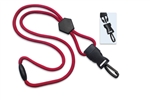 Red 1/4" (6 mm) Round Lanyard W/ Breakaway, Diamond Slider & Detach Plastic Swivel Hook (QTY 100)