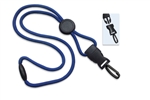 Royal Blue 1/4" (6 mm) Round Lanyard W/ Breakaway, Round Slider & Detach Plastic Swivel Hook (QTY 100)