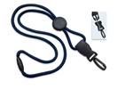  Navy Blue 1/4" (6 mm) Round Lanyard W/ Breakaway, Round Slider & Detach Plastic Swivel Hook(QTY 100)