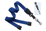 Royal Blue 5/8" (16 mm) Flat Tubular Lanyard W/ Breakaway & Detach Swivel Hook (QTY 100)