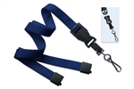  Navy Blue 5/8" (16 mm) Flat Tubular Lanyard W/ Breakaway & Detach Swivel Hook (QTY 100)