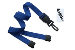 Royal Blue 5/8" (16 mm) Flat Tubular Lanyard W/ Breakaway & Plastic Swivel Hook (QTY 100)