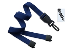 Royal Blue 5/8" (16 mm) Flat Tubular Lanyard W/ Breakaway & Plastic Swivel Hook (QTY 100)