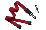 Red 5/8" (16 mm) Flat Tubular Lanyard W/ Breakaway & Detach Plastic Swivel Hook (QTY 100)