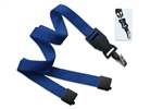 Royal Blue 5/8" (16 mm) Flat Tubular Lanyard W/ Breakaway & Detach Bulldog Clip (QTY 100)