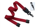 Red 5/8" (16 mm) Flat Tubular Lanyard W/ Breakaway & Detach Bulldog Clip (QTY 100)