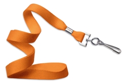 Orange 5/8" (16 mm) Microweave Polyester Lanyard W/ Nickel-plated Steel Swivel Hook (QTY 100)