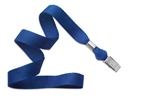 Royal Blue 5/8" (16 mm) Microweave Polyester Lanyard W/ Nickel-plated Steel Bulldog Clip(QTY 100)