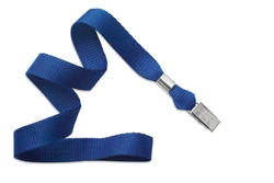 Royal Blue 5/8" (16 mm) Microweave Polyester Lanyard W/ Nickel-plated Steel Bulldog Clip(QTY 100)