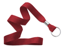 Red 5/8" (16 mm) Microweave Polyester Lanyard W/ Nickel-plated Steel Bulldog Clip (QTY 100)