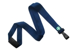 Navy Blue Bamboo 5/8" (16 mm) Flat Lanyard W/ Breakaway And "no-twist" Wide Plastic Hook (QTY 100)