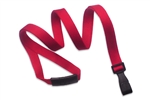 Red Recycled PET 3/8" (10 mm) Flat Lanyard W/ Breakaway And "no-twist" Wide Plastic Hook (QTY 100)