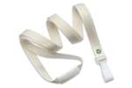 Natural Recycled PET 3/8" (10 mm) Flat Lanyard W/ Breakaway And "no-twist" Wide Plastic Hook (QTY 100)