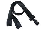 Black Recycled PET 5/8" (16 mm) Flat Lanyard W/ Breakaway And "no-twist" Wide Plastic Hook (QTY 100)