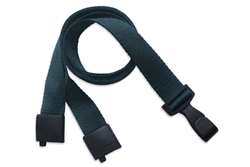 Forest Green Recycled PET 5/8" (16 mm) Flat Lanyard W/ Breakaway And "no-twist" Wide Plastic Hook (QTY 100)