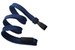 Navy Blue 3/8" (10 mm) Flat Braid Breakaway Woven Lanyard W/ Wide Plastic Hook (QTY 100)