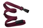 Maroon 3/8" (10 mm) Flat Braid Breakaway Woven Lanyard W/ Wide Plastic Hook (QTY 100)