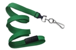 Green 3/8" (10 mm) Flat Braid Breakaway Woven Lanyard W/ A Universal Slide Adapter & Nickel-plated Steel Swivel Hook (QTY 100)