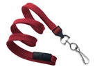 Red 3/8" (10 mm) Flat Braid Breakaway Woven Lanyard W/ A Universal Slide Adapter & Nickel-plated Steel Swivel Hook (QTY 100)