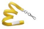 Yellow 3/8" (10 mm) Flat Braid Breakaway Woven Lanyard W/ A Universal Slide Adapter & Nickel-plated Steel Swivel Hook (QTY 100)