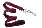 Maroon 3/8" (10 mm) Flat Braid Breakaway Woven Lanyard W/ A Universal Slide Adapter & Nickel-plated Steel Swivel Hook (QTY 100)