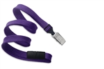 Purple 3/8" (10 mm) Flat Braid Breakaway Woven Lanyard W/ A Universal Slide Adapter & Nickel-plated Steel Bulldog Clip (QTY 100)