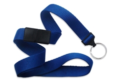 Royal Blue 5/8" (16 mm) Microweave Polyester Breakaway Lanyard W/ A Universal Slide Adapter And Nickel-plated Steel Split Ring (QTY 100)