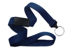 Navy Blue 5/8" (16 mm) Microweave Polyester Breakaway Lanyard W/ A Universal Slide Adapter And Nickel-plated Steel Split Ring (QTY 100)