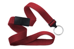 Red 5/8" (16 mm) Microweave Polyester Breakaway Lanyard W/ A Universal Slide Adapter And Nickel-plated Steel Split Ring (QTY 100)