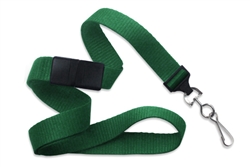 Green 5/8" (16 mm) Microweave Polyester Breakaway Lanyard W/ A Universal Slide Adapter And Nickel-plated Steel Swivel Hook (QTY 100)