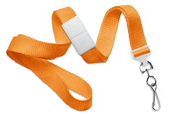 Orange 5/8" (16 mm) Microweave Polyester Breakaway Lanyard W/ A Universal Slide Adapter And Nickel-plated Steel Swivel Hook(QTY 100)