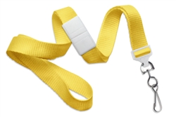 Yellow 5/8" (16 mm) Microweave Polyester Breakaway Lanyard W/ A Universal Slide Adapter And Nickel-plated Steel Swivel Hook (QTY 100)