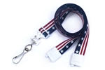 Stars & Stripe 5/8" (16 mm) Flat Breakaway Lanyard W/ Swivel Hook (QTY 100)