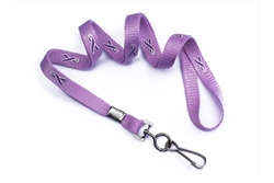 Purple Ribbon 3/8" (10 mm) Lanyard W/ Swivel Hook (QTY 100)