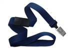 Navy Blue 5/8" (16 mm) Microweave Polyester Breakaway Lanyard W/ A Universal Slide Adapter And Nickel-plated Steel Bulldog Clip (QTY 100)