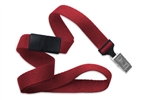 Red 5/8" (16 mm) Microweave Polyester Breakaway Lanyard W/ A Universal Slide Adapter And Nickel-plated Steel Bulldog Clip (QTY 100)