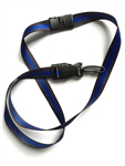 Thin Blue Line Safety Breakaway Lanyard with Dtach Plastic Hook and Black Breakaway