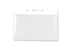 White Horizontal Vinyl Color-Bar Badge Holder - Convention Size (QTY 100)