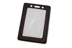 Black Vertical Vinyl Color-Frame Badge Holder (QTY 100)