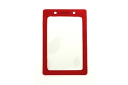 Red Vertical Vinyl Color-Frame Badge Holder (QTY 100)