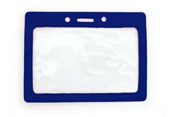 Royal Blue Horizontal Vinyl Color-Frame Badge Holder (QTY 100)